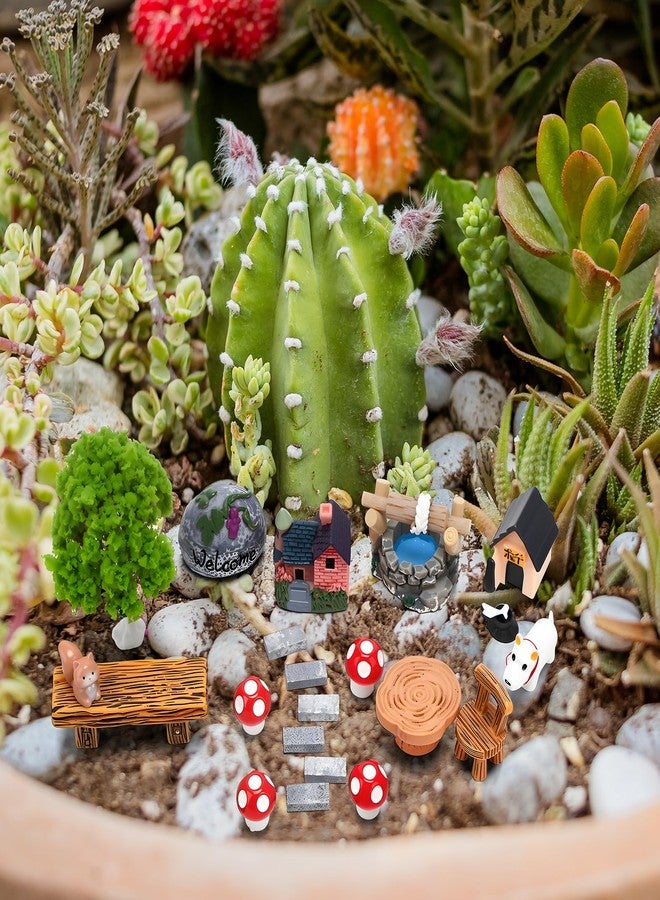 GGSTDDUP 45 Pcs Fairy Garden Accessories Miniatures Garden Kit with Animals, Mushroom House & Trees Miniature Accessories for Terrarium, Dollhouse & Outdoor Decor - Image 5